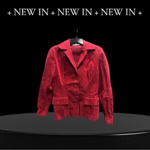 Mollie Parnis VINTAGE Ultra Suede by Elegant Red Suede Women's Jacket